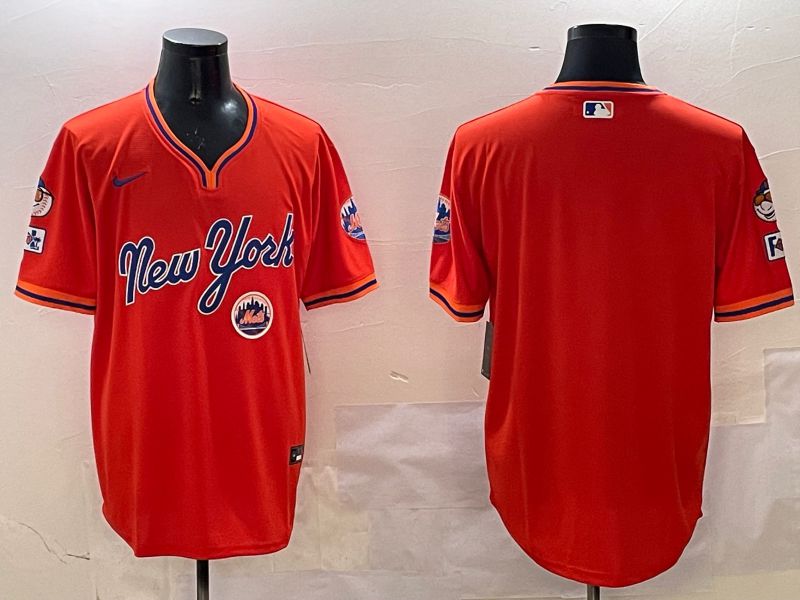 Men New York Mets Blank Orange Throwback Game 2025 Nike MLB Jersey style 4